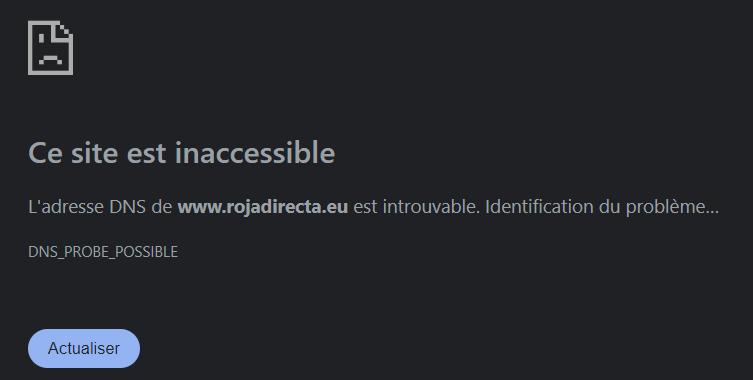 Site inaccessible Rojadirecta